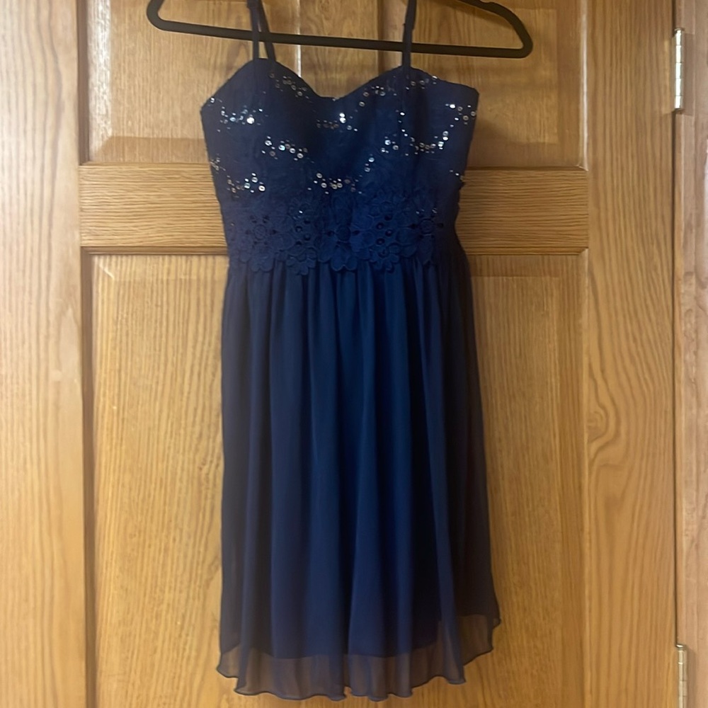 Navy mini dress with sequins size Junior 5